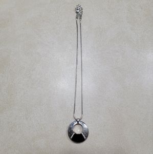 Reversible BRIGHTON "WILTERN" Scrolled Gold-Silver-Black Pendant Necklace